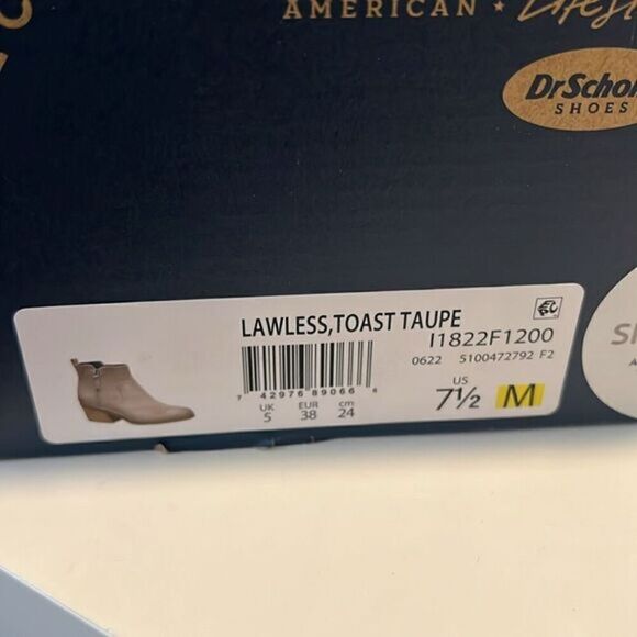Dr Scholl’s Lawless Toast Taupe Odor Control Suede Ankle Booties Size 7.5 NIB - Picture 12 of 13